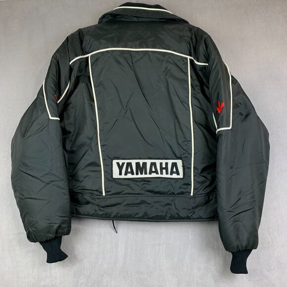 Vintage Yamaha Mens Snowmobile Jacket Medium Black Full Zip Insulated 70s-80s - Picture 11 of 12